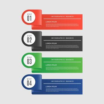 Gradient realistic colorful step infographics. - Vector. vector