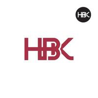 letra hbk monograma logo diseño vector