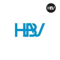 letra hbv monograma logo diseño vector