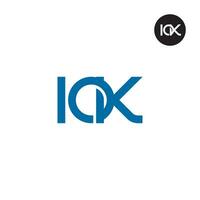 Letter IOK Monogram Logo Design vector