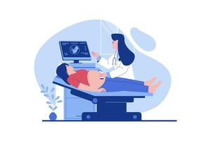 Ultrasound pregnancy screening concept illustration vector