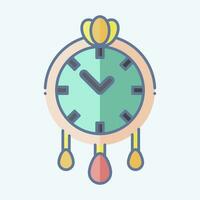 Icon Wall Clock. related to Home Decoration symbol. doodle style. simple design editable. simple illustration vector