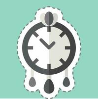 Sticker line cut Wall Clock. related to Home Decoration symbol. simple design editable. simple illustration vector