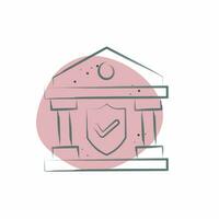 Icon Banking Insurance. related to Finance symbol. Color Spot Style. simple design editable. simple illustration vector