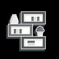 Icon Bookshelf. related to Home Decoration symbol. glossy style. simple design editable. simple illustration vector