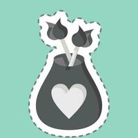 Sticker line cut Vase. related to Home Decoration symbol. simple design editable. simple illustration vector