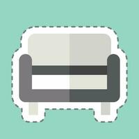 Sticker line cut Bench. related to Home Decoration symbol. simple design editable. simple illustration vector