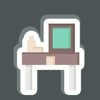 Sticker Dressing Table. related to Home Decoration symbol. simple design editable. simple illustration vector