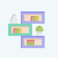 Icon Bookshelf. related to Home Decoration symbol. flat style. simple design editable. simple illustration vector