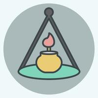 Icon Candle. related to Home Decoration symbol. color mate style. simple design editable. simple illustration vector