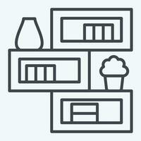 Icon Bookshelf. related to Home Decoration symbol. line style. simple design editable. simple illustration vector