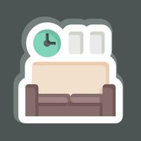 Sticker Sofa. related to Home Decoration symbol. simple design editable. simple illustration vector