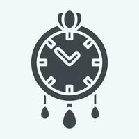 icono pared reloj. relacionado a hogar decoración símbolo. glifo estilo. sencillo diseño editable. sencillo ilustración vector