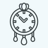 Icon Wall Clock. related to Home Decoration symbol. line style. simple design editable. simple illustration vector