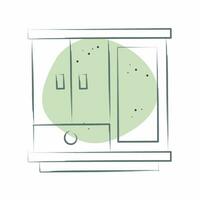 Icon Cupboard. related to Home Decoration symbol. Color Spot Style. simple design editable. simple illustration vector