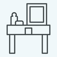 Icon Dressing Table. related to Home Decoration symbol. line style. simple design editable. simple illustration vector