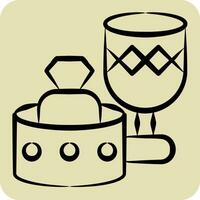 Icon Glassware. related to Home Decoration symbol. hand drawn style. simple design editable. simple illustration vector