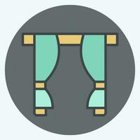 Icon Curtain. related to Home Decoration symbol. color mate style. simple design editable. simple illustration vector