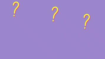 animated footage of a moving question mark on a purple background. video