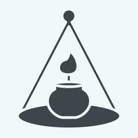 Icon Candle. related to Home Decoration symbol. glyph style. simple design editable. simple illustration vector