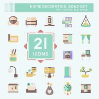 Icon Set Home Decoration. related to Home Furnishings symbol. flat style. simple design editable. simple illustration vector