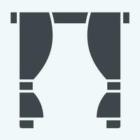 Icon Curtain. related to Home Decoration symbol. glyph style. simple design editable. simple illustration vector