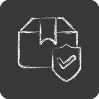 Icon Cargo Insurance. related to Finance symbol. chalk Style. simple design editable. simple illustration vector