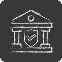 icono bancario seguro. relacionado a Finanzas símbolo. tiza estilo. sencillo diseño editable. sencillo ilustración vector