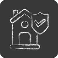 Icon Insurance Insurance. related to Finance symbol. chalk Style. simple design editable. simple illustration vector