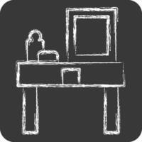 Icon Dressing Table. related to Home Decoration symbol. chalk Style. simple design editable. simple illustration vector