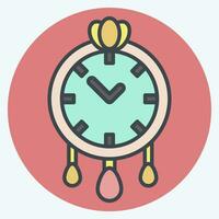 Icon Wall Clock. related to Home Decoration symbol. color mate style. simple design editable. simple illustration vector