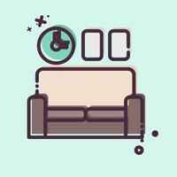 Icon Sofa. related to Home Decoration symbol. MBE style. simple design editable. simple illustration vector