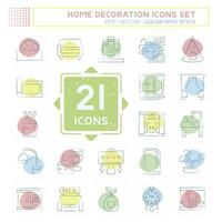 Icon Set Home Decoration. related to Home Furnishings symbol. Color Spot Style. simple design editable. simple illustration vector