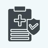 Icon Medical Insurance. related to Finance symbol. glyph style. simple design editable. simple illustration vector