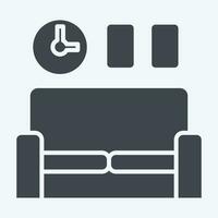 Icon Sofa. related to Home Decoration symbol. glyph style. simple design editable. simple illustration vector