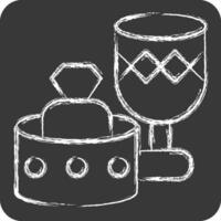 Icon Glassware. related to Home Decoration symbol. chalk Style. simple design editable. simple illustration vector