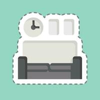 Sticker line cut Sofa. related to Home Decoration symbol. simple design editable. simple illustration vector