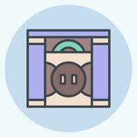 Icon Door. related to Home Decoration symbol. color mate style. simple design editable. simple illustration vector