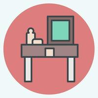 Icon Dressing Table. related to Home Decoration symbol. color mate style. simple design editable. simple illustration vector