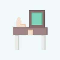 Icon Dressing Table. related to Home Decoration symbol. flat style. simple design editable. simple illustration vector