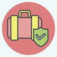 Icon Travel Insurance. related to Finance symbol. color mate style. simple design editable. simple illustration vector