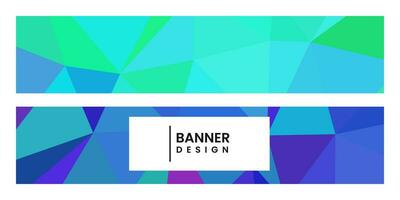 set of banners with abstract vibrant colorful background with triangles vector