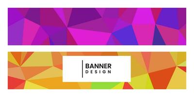 set of banners with abstract vibrant colorful background with triangles vector