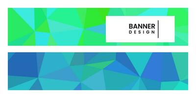 set of banners with abstract vibrant colorful background with triangles vector