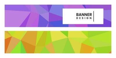 set of banners with abstract vibrant colorful background with triangles vector