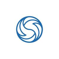 Swirling S and F letter vortex logo vector