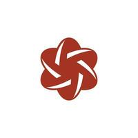 Rotating atom orbit logo towards the center vector