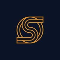 Modern circular letter S and O logo vector