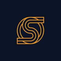 Modern circular letter S and O logo vector