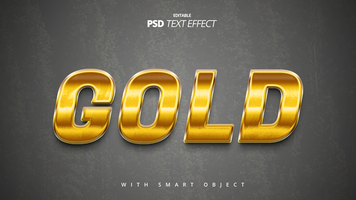 3d golden bewirken Vorlage Text Design psd